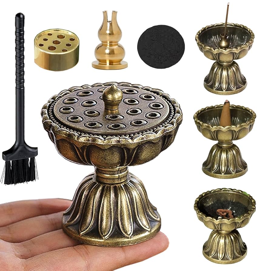 Amazon.co.jp: ZiSyouMa お香立て 灰がこぼれない 蓮の花 香炉